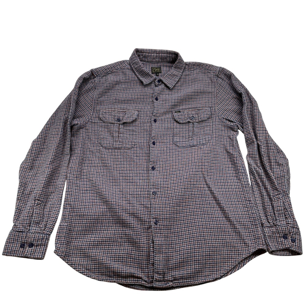 Obey Flannel‎ Shirt Mens XL Red Blue Plaid Button Up Long Sleeve Vintage Y2K